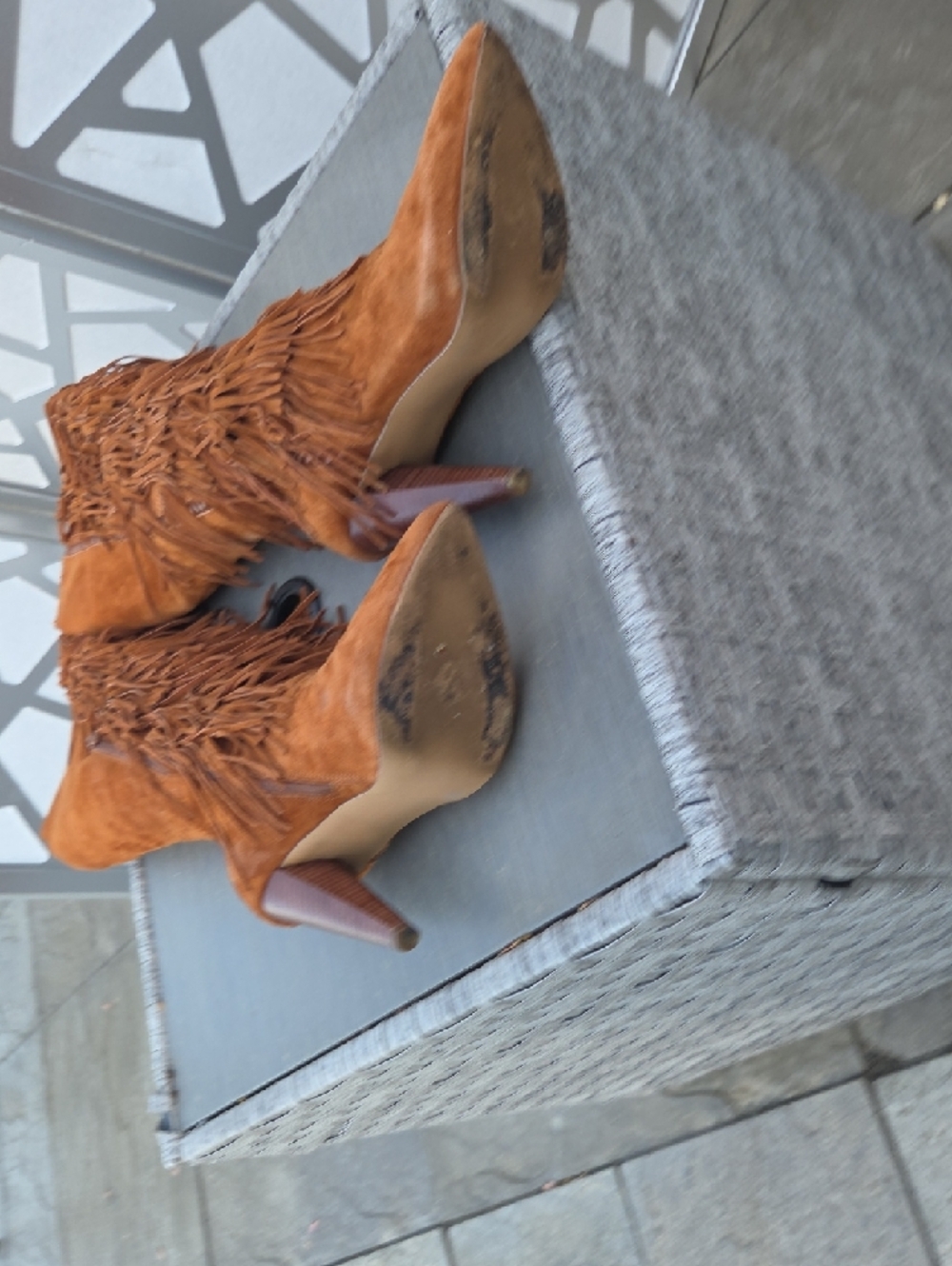 Steve Madden Chestnut Suede Fringe Over-the-Knee Boots - Picture 4 of 7